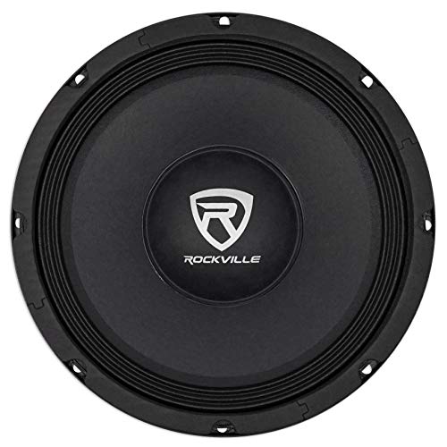 Rockville RM108PRO Mid-Range Pro Car Speaker, 10”, 600W, 8 Ohm, Mid-Bass, Kevlar Cone, Open Basket, CEA Compliant, 56oz Magnet, Perfect for Car Audio