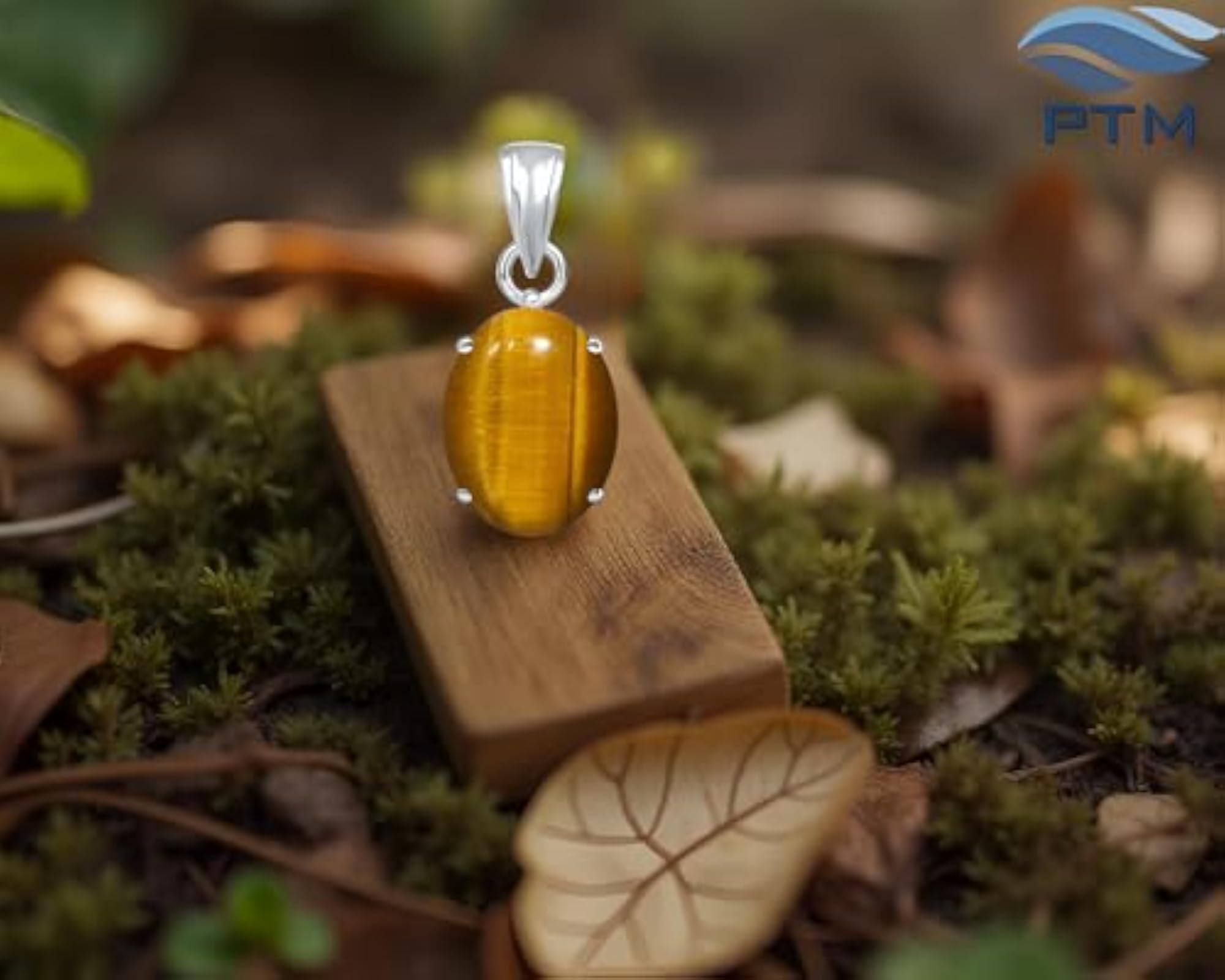 Natural Tiger Eye Gemstone Pendant for Men & Women, 925 Silver