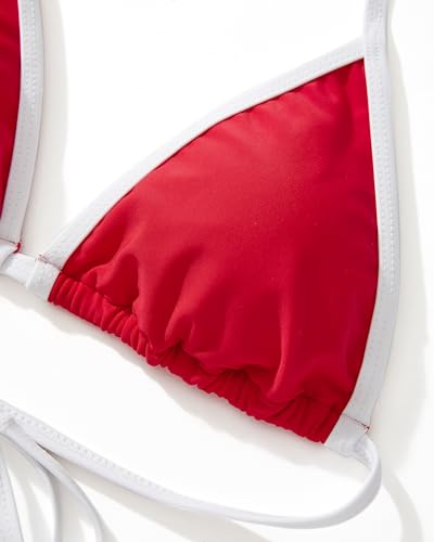 Image of MOSHENGQI Women Sexy Brazilian Bikini 2 Piece Spaghetti Strap Top Thong Swimsuit Bathing Suit