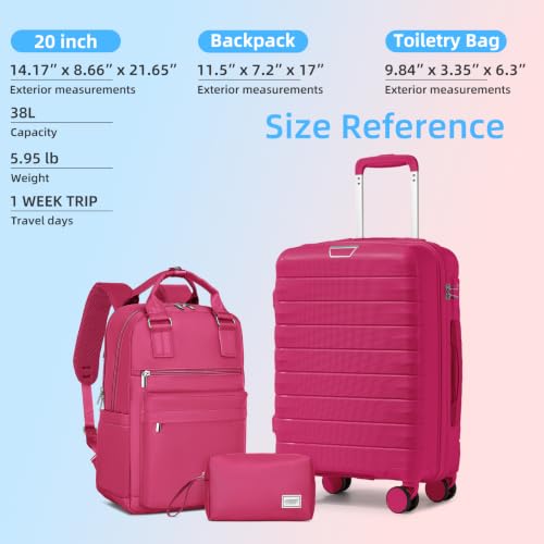 Image of LARVENDER Carry On Luggage 22x14x9 Airline Approved, Suitcases with Wheels