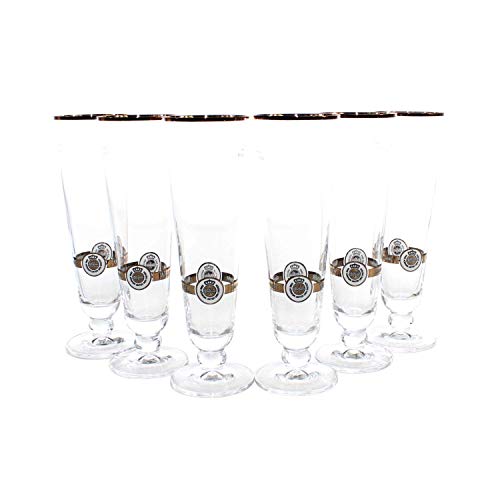 Warsteiner 626 1224 - Bicchieri da birra esclusivi, con bordo dorato, 6 x 0,2 l