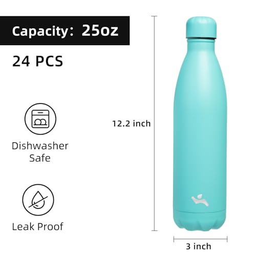 Image of Konokyo 24 Pack 25 oz Insulated Stainless Steel Water Bottle