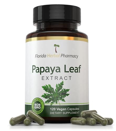 Florida Herbal Pharmacy, Papaya Leaf Extract Supplement Capsules 10:1 (120 Capsules)