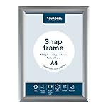EUROPEL Snap Frame A4, 25 mm Aluminium Anodised Construction And Anti-Glare Cover Clip Poster Holders for Retail And Advertising Displays Notice Sign Board Frame for Walls