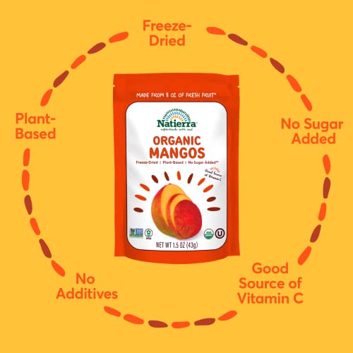 Natierra Organic Freeze-Dried Mangoes 1.5 oz (Pack of 12)