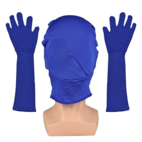 Guantes azules croma para evitar sombras en postproducción con máscara de pantalla azul
