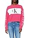 Produktbild Calvin Klein Jeans Damen Blocking Satement Logo Crew Neck Pullover, Himbeersorbet/CK Schwarz, M