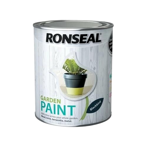 250ml Outdoor Garden Paint Exterior Paint for Wood, Metal, Brick, Shed & Fence Weatherproof & Durable Finish for All Surfaces (Blackbird)