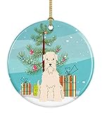 Caroline's Treasures Merry Christmas Tree Soft Coated Wheaten Terrier Ceramic Ornament, Multicolor