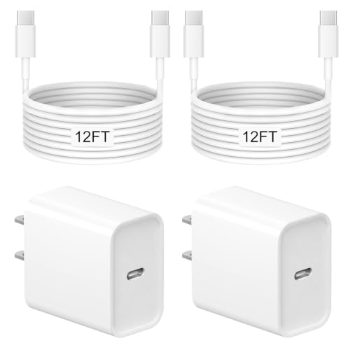 Image of iPhone 17 16 15 Charger Fast Charging 12FT - 20W USB C Charger Block
