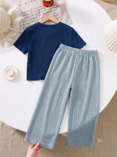 Image of TAGAS Girls Tank Top & Palazzo Pants Set | Bow Detail Co-ord Outfit | Round Neck Regular Fit Casual Wear