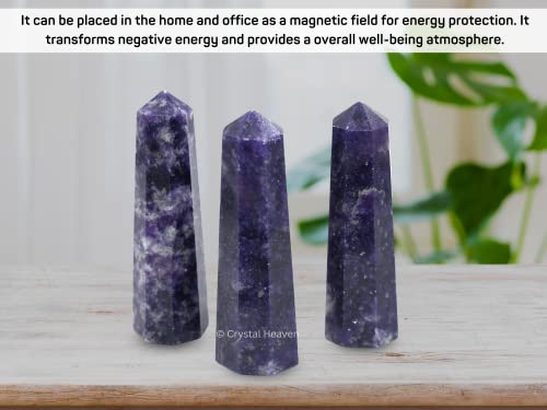 Lépidolite obélisque cristal de guérison pour reiki méditation et chakra agate - 4