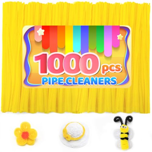 Image of IOOLEEM 1000pcs Yellow Pipe Cleaners Bulk for Crafts