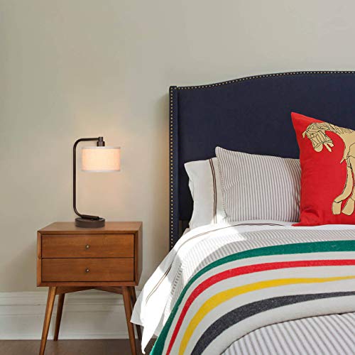 Xinbei Lighting Table Lamp Desk Lamp With Usb Charging Port And Fabric Shade, Modern Nightstand Lamp Dark Bronze Finish For Bedroom Living Room & Office Xb-Tl1226-Db #TOP5