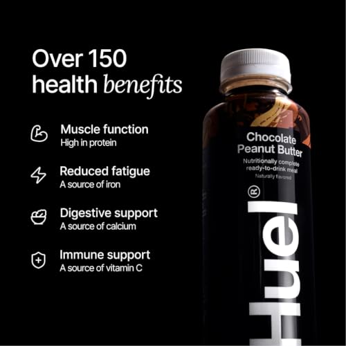 Image of Huel Black Edition Ready-to-Drink | Meal Replacement Protein Shake | Vegan | Chocolate Peanut Butter (16.9 Fl Oz - 12 Pack) 35g High Protein, 27 Vitamins & Minerals, Gluten Free, High Fiber, Low Sugar
