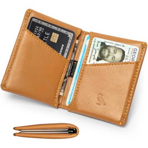 Rookson Real Leather Small RFID Wallet for Men Women, Front Pocket Wallet