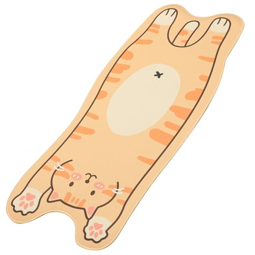 Tapis de souris gaming orange cartoon long en caoutchouc antidérapant