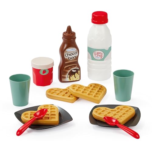 Ecoiffier 2531 – Das Waffeleisen für Kinder – ab 18 Monaten – Spielzeug aus robustem Kunststoff – mit Zubehör und Zutaten – zum Kochen wie EIN Chef