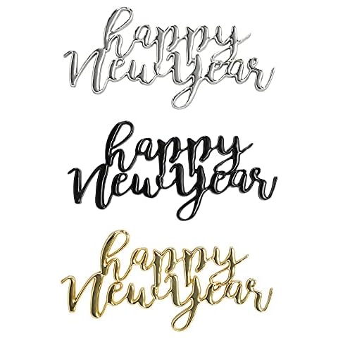 CakeDrake Happy New Year Cake Layon (12 Pieces) Winter themed Cake Decor Cover