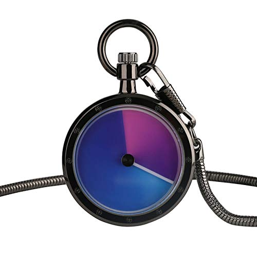 Taschenuhr 8 Arten Farbverlauf Konzept Männer Frauen Taschenuhr Blue Swirl Pointer Quarz Geek Männliche Stundenuhr Schlangenkette Plattenspieler