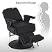 BarberPub Heavy Duty Vintage Barber Chair, Hydraulic Reclining Salon Chairs, Shampoo Beauty Spa Styling Equipment 3819 (All Black)