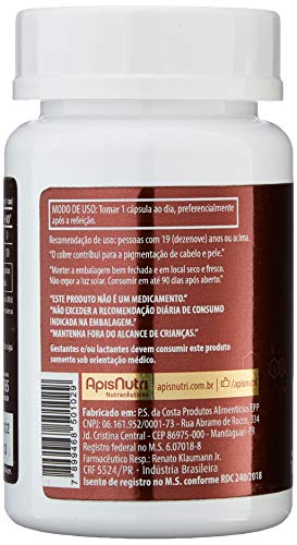 Suplemento Mineral De Cobre 60 Caps, Apisnutri
