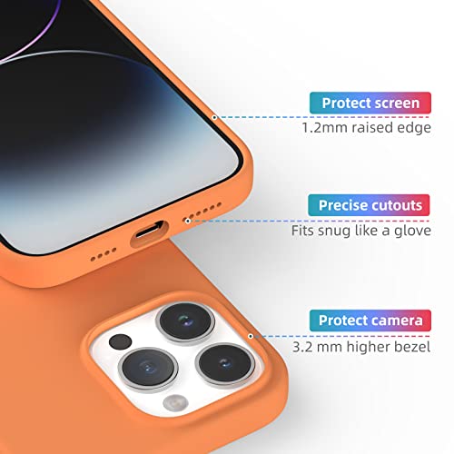 K TOMOTO Compatible with iPhone 14 Pro Max Case for Women, [Drop Protection] [Anti-Fingerprint] [Anti-Scratch] Shockproof Soft-Touch Silicone Phone Case for iPhone 14 Pro Max 6.7", Orange by K TOMOTO - Image 2