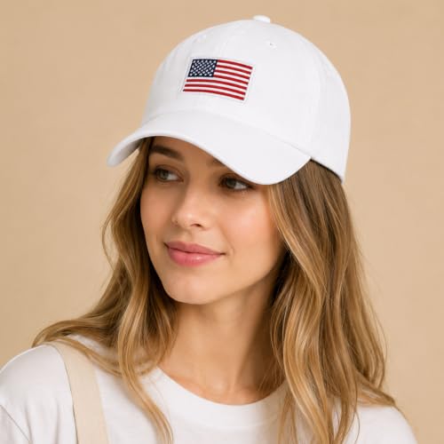 Image of USA Flag & Embroidery Premium 100% Cotton Low Profile Adjustable Baseball Dad Cap