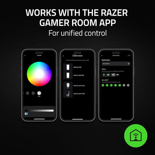 Razer Aether Bulb - Ampoule Intelligente LED RGB pour Maison Connectée (Chroma RGB 16.8 Millions de Couleurs, Compatible avec Matter et l'Application Maison Intelligente (Lot de 2)