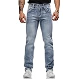 Classic Fit Jeans for Men Embroidered Design All Season Adult Denim Work Pants Everyday Casual Style Men's Pants (US, Waist, 32, Regular, Blue)