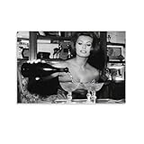 Sophia Loren Drinking Martini Vintage Black And White Portrait Poster Canvas Wall Art Poster For Room Aesthetic And Decor Canvas Painting Posters And Prints Wall Art for Living Room Bedroom Decor 20
