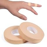 2 Rolls Athletic Tape for Fingers Toes Hands 0.6'' x 32.8 feet Finger Tape Sweat-Proof Sports Cotton Tapes for Rock Climbing Volleyball Tapes Football (Skin Color)