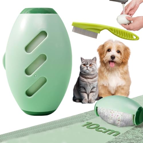 Syeefula Blinksify Pet Hair Remover, Blinksify Reusable Pet Fur Collector, Blinks Fur Collector, Washable Sticky Roller, Reusable Lint Rollers for Pet Hair, Portable Pet Hair Remover Roller (Green)
