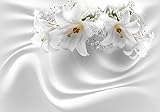 decomonkey Fototapete selbstklebend Blumen Lilien 3D Effekt 343x256 cm XL Selbstklebende Tapeten Wand Fototapeten Tapete Wandtapete klebend Klebefolie Abstrakt