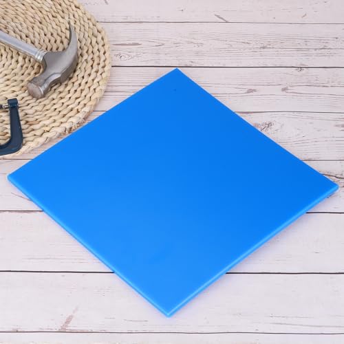 Image of MECCANIXITY HDPE Plastic Sheet 1 /4 inch Thick, 10 inch x 10 inch High Density Polyethylene Plastic Blocks, HDPE Cutting Board for DIY, Home Floor Improvement, Blue