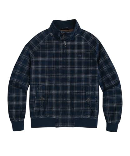 [Brooks Brothers] ブルックスブラザーズ コットンコーデュロイ GFロゴ チェック キルティング ボマージャケット 100223661 ブルー L