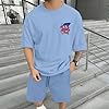 Maglietta da Uomo Estiva Oversize, t-Shirt Girocollo, Manica Corta, Ampia, Stampata sul Retro, Stampa Vintage, Maglietta Oversize, Sportiva, Casual, Streetwear, Moda, Completo di Marca #2