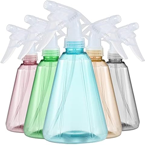 BALABALA Spray Bottles Pack of 5 Water Squirt Bottle 17 oz Adjustable Empty Plastic Storage Container for Cleaning Solutions, Gardening, Pets, Plants, Hair Misting, Leak Proof, BPA Free, 5 Colors Cover