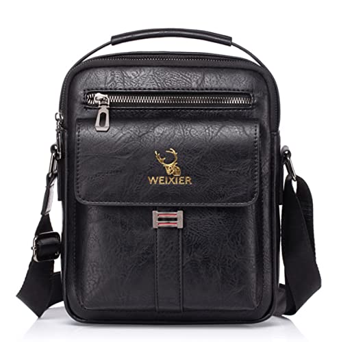 Borsello Uomo Grande Per Lavoro - Messenger Bag Impermeabile, Nero