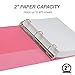 Samsill Plant-Based 2 Inch Durable Round Ring, Made in USA, View Binder, Eco-Friendly, USDA Certified Biobased, 2 Pack, Berry Pink