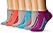 adidas Girl's Cushioned No Show Socks (6 Pack), Shock Purple/Bright Cyan/Flash Red/Clear Grey, Large