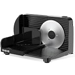 YASHE Foldable Electric Food Slicer, 180W Meat Slicer with Adjustable Thickness 0–15 mm, 17 cm Stainless Steel Blade, Compact & Easy to Store for Meat, Cheese, Bread & Vegetables, Black
