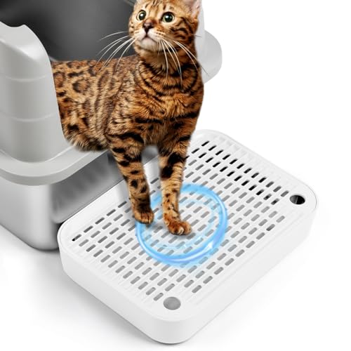 Bartuke Rampa per gatti con funzione filtro, scala gatto per lettiera automatica autopulente robot, ideale per gattini & gatti anziani (Bianco)