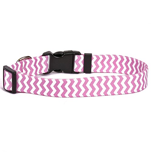 Image of Yellow Dog Design Standard Easy-Snap Collar, Chevron Watermelon, Large 18 inch - 28 inch