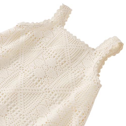 famuka Little Girl Strap Dress Kid Hollow Lace Playwear Dres3