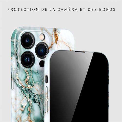 Coque iPhone 15 Pro marbre rigide protégeant les objectifs photo des rayures - 2