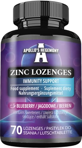 Zinkgluconat 15 mg 70 Lutschtabletten | 70 Portionen | Unterstützung des Immunsystems | Blaubeergeschmack Apollos Hegemony