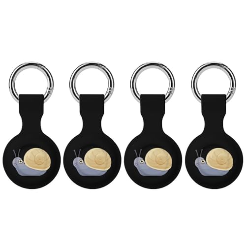 Funda protectora de caracol para Airtag anticaída con llavero de seguridad 4 pack