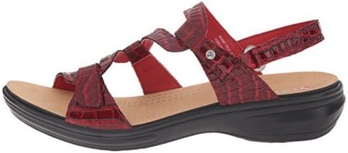 Revere Shoes Emerald Back Strap Sandal for Women - Leather Sandals with Adjustable Straps - Lightweight Arch Support - Comfort Walking Sandals - Red Croc 7 Medium
