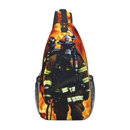 Mochila bandolera Firefighter fireman para senderismo unisex